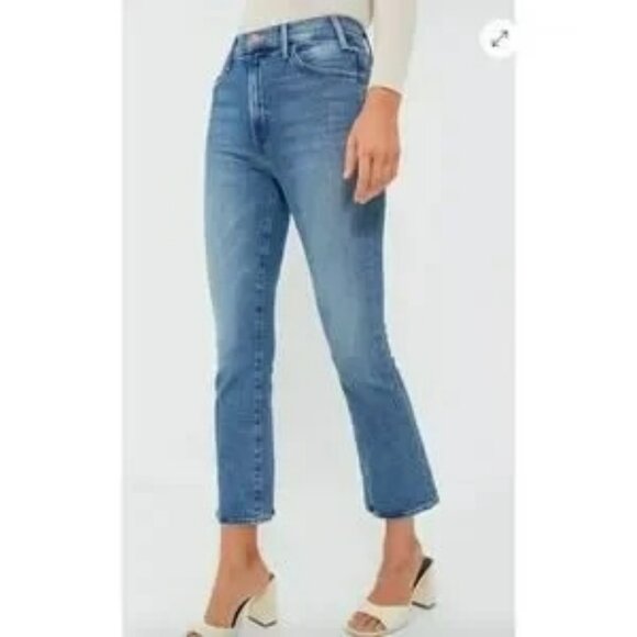 Mother Desc Lace-Up Hustler Ankle Leg Jeans Womens 29 Distressed Denim - Picture 1 of 15